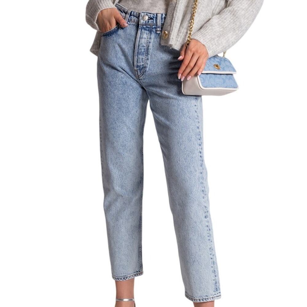 Rag & Bone NWT Maya High Rise Ankle Slim Jeans in Belmar Size 27 Acid Wash BLue